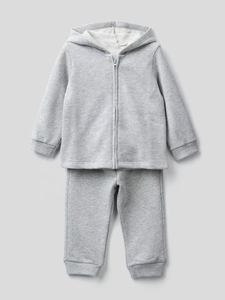 Ensemble de survêtement gris en coton pour bébés garçons, manches longues, col rond, fermeture éclair, tenue décontractée d'automne, couleur unie, pour nourrissons - Product Image 6