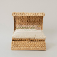 Lit moderne pour animaux de compagnie pour chiens et chats, matériau en fibre de jacinthe d'eau naturelle, fournitures neuves pour la maison en gros
