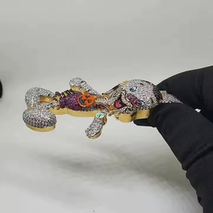 Colgante de Plata de Ley 925 Personalizado con Personaje de Dibujos Animados, Engastado con Moissanita, Estilo Hip Hop, con Piedras Multicolores, para Fiestas y Eventos - Product Image 3