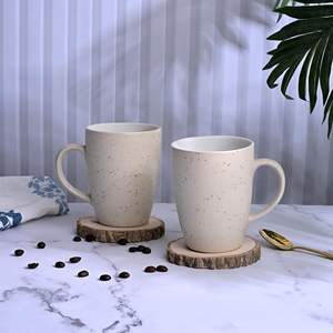 Mug à café en céramique écologique, vente en gros, 300 ml, grande tasse à thé, moderne, luxueux, portable, mug de bureau, cadeaux, maison, beige, blanc - Product Image 1