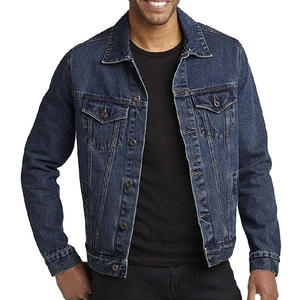 Trucker style blue <b>men</b> <b>denim</b> <b>jacket</b> sherpa lined thick warm winter outerwear fashion street vintage design casual - Product Image 3