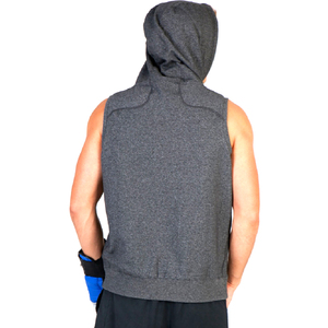 Hoodie de boxe sans manches personnalisé, haut de gamme, pour entraînement professionnel, séchage rapide, écologique, impression de logo personnalisé, pour hommes - Product Image 4