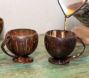 Vasos Ecológicos Hechos a Mano con Cáscara de Coco Sostenible, Biodegradables, Libres de BPA, Duraderos, para Café y Té - Product Image 1