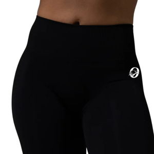 Black Women's Mid Rise Leggings High Stretch Workout Pants for Yoga Gym Running Fitness Training Activewear Quick Dry - Product Image 4
