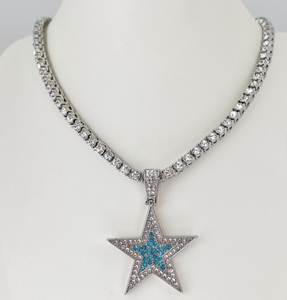 Conjunto de Collar y Gargantilla Punk en Capas con Colgante de Corazón y Estrella, Joyería de Latón con Pedrería para Mujeres, Parejas y Bodas - Product Image 2