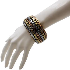 ทำด้วยมือทองเหลืองสแตนเลสที่มีน้ำหนักเบากำไลข้อมือสตั๊ดสามสีสร้อยข้อมือเงินสีทองเครื่องประดับแฟชั่นสตรี - Product Image 2