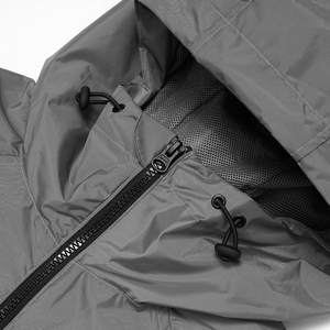Veste à capuche pour homme, col montant, couleur unie, coupe ample, coupe-vent, vêtements d'hiver décontractés, polaire en polyester - Product Image 6