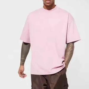 T-shirt pour homme en coton premium bleu marine, col rond, bord côtelé rayé, vêtements décontractés, fabrication en gros de vêtements streetwear personnalisés - Product Image 3