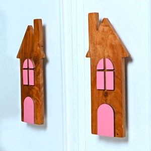 Poignées de porte modernes faites à la main en bois d'acacia, boutons multicolores, poignées de design pour maison, poignées de tiroir, poignées de commode, poignées de placard - Product Image 2