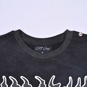 Camisetas de Jersey de Algodón para Hombre, Color Negro, Manga Corta, Cuello Redondo, Corte Holgado, Diseño con Letras Blancas Estampadas, Estilo Urbano - Product Image 5