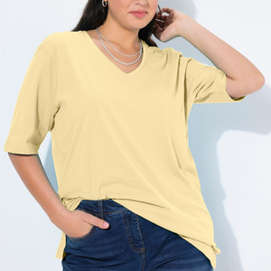 เสื้อยืดผู้หญิงคุณภาพสูงสั่งทำขายส่ง ผ้าฝ้าย 100% หนา สีพื้น ปักลายขนาดใหญ่พิเศษ สำหรับออกกำลังกาย - Product Image 3