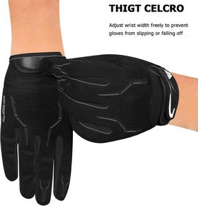 Gants de cyclisme pour hommes - Gants de BMX et de VTT à doigts entiers avec écran tactile, rembourrés et antidérapants pour hommes - Product Image 5