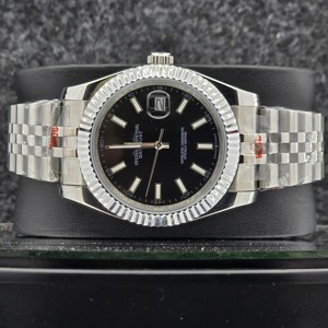 Montres mécaniques pour hommes, montre automatique de luxe en métal, cadran noir diamanté, or blanc cannelé, nouvelle collection - Product Image 3