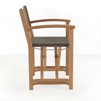 Ensemble de salle à manger comprenant une table pliante et des chaises en teck et tissu résistant, au design moderne et élégant