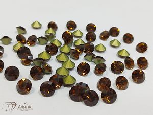 Pierres Chaton en Cristal Topaze Fumée Jonquil LCT pour la Fabrication de Bijoux, Strass en Verre Facetté de Qualité Supérieure, Pierres Précieuses en Vrac - Product Image 1
