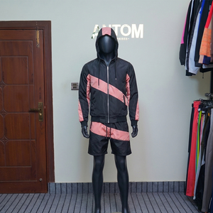 Latest Style Hooded Casual Maternity Solid Waterproof Windbreaker Jacket and Shorts OEM Services - Product Image 3