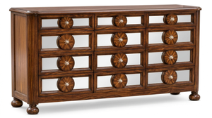Traditional Solid Wood Farmhouse <b>Sideboard</b> with Wood Handles <b>Antique</b> Finish Dining Room Furniture Home Decor - Product Image 3