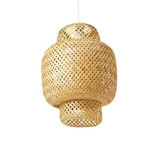 Abat-jour suspendu en bambou artisanal à 3 niveaux, lanterne en bambou tressé, couvercle de lustre, abat-jour de plafond écologique, vente en gros - Product Image 4