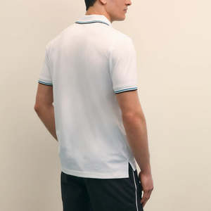 Camisetas de Alta Calidad con Cierre de Cremallera, Color Beige, Corte Holgado, Logotipo Personalizado Impreso, Patrón Sólido, Cuello Acanalado, Transpirables, Camisetas Polo para Hombre - Product Image 3