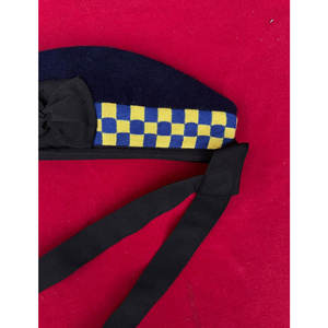Casquette écossaise bleue et jaune à motifs, style Glengarry, pour bagpipeur, 100% laine bleu marine, chapeau de kilt celtique pour bagpipeur - Product Image 3