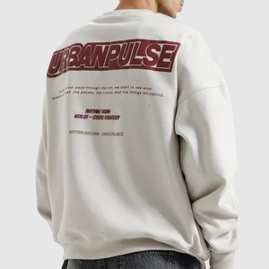 เสื้อสเวตเชิ้ตโอเวอร์ไซส์ผ้าฟลีซคอตตอน 100% สไตล์ลำลองสำหรับผู้ชาย ใส่สบายในฤดูหนาว พิมพ์ลายได้ตามสั่ง แขนยาว - Product Image 4