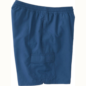 Pantalones Cortos Cargo para Hombre, Color Azul Sólido, de Secado Rápido, Cintura Elástica con Cordón, con Bolsillos, Estilo Deportivo - Product Image 3