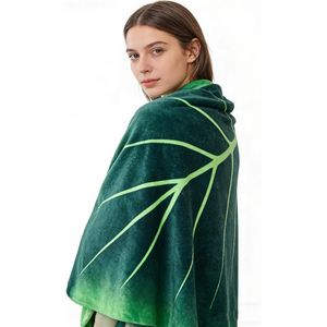 Coperta in flanella gigante a forma di foglia morbida con design decorativo a foglie, decorazione per letto e divano, regalo per ragazze e ragazzi - Product Image 2