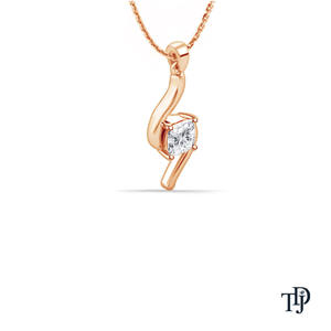 Colgante de oro de 10K con diamante redondo solitario (natural), clásico de cuatro puntas con engaste en V, fabricante mayorista y minorista OEM - Product Image 3