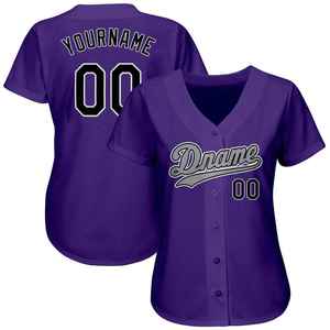 Camiseta de Béisbol Personalizada para Mujer, Color Morado, Cuello en V, Manga Corta, Ajustada, con Nombre del Equipo y Número, Impresión en Serigrafía, para Adultos, Todas las Temporadas - Product Image 6