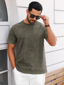 เสื้อยืดเอซิดวอชทรงหลวม แขนสั้น สไตล์วินเทจ ลุคโมเดิร์น สำหรับผู้ชาย - Product Image 4