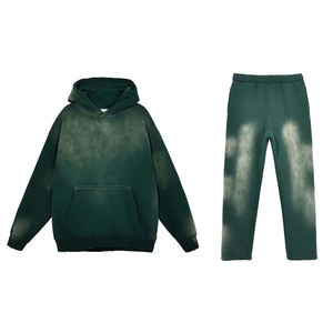 Ensemble sweat-shirt à capuche et pantalon unisexe surdimensionné, dégradé de couleurs, en molleton, décontracté, pour l'automne - Product Image 5