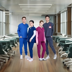 ชุดพยาบาลสครับผ้ายีนส์ปรับแต่งได้ชุดเสื้อและกางเกงโรงพยาบาลแบบยืดหยุ่นสำหรับผู้หญิงและผู้ชาย - Product Image 3