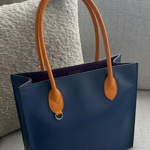 Color Block PU Tote <b>Bag</b> with Shoulder Handles-<b>Medium</b> Fashion Shopping Handbag for Beach Tote Groceries & Sport Outdoor Use - Product Image 3