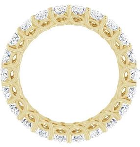 Anillo de Boda de Eternidad Completa con Moissanita de Corte Ovalado, Plata de Ley 925 Chapada en Oro, Anillo Apilable para Aniversario de Bodas para Mujer - Product Image 4