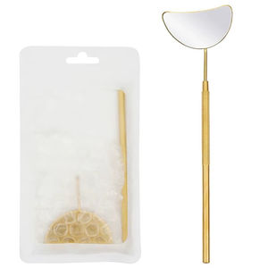 Espejo de Maquillaje Desmontable para Extensión de Pestañas, Espejo de Acero Inoxidable con Mango Largo en Forma de Flor/Corazón, Duradero - Product Image 3