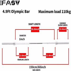 For Olympic 5Ft Solid Iron Fitness Barbells Weightlifting Barbell with Bar Plates - Product Image 5