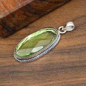 Pendentif en améthyste verte, fait main, en argent sterling 925, bijou en améthyste naturelle, cadeau pour une utilisation occasionnelle - Product Image 5