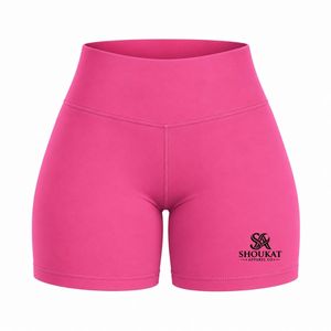 Shorts Deportivos Rosas para Mujer, Cintura Alta, Elásticos, para Gimnasio, Fitness, Running, Yoga, Entrenamiento, Ropa Deportiva - Product Image 1
