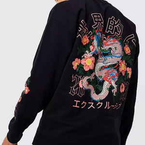 Oversized Pullover 100% Cotton Blended Hooded Hoodies Men Winter Long Sleeve Plus Size Unisex Sweater Sweatshirt for <b>Boys</b> - Product Image 2