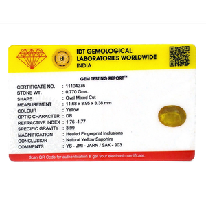 Natural Yellow Sapphire 3.85 Carat Oval Cut Loose Gemstone for Fine Jewelry - Product Image 4