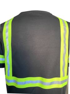 T-shirt respirant à manches courtes pour hommes, très vendu, avec bandes réfléchissantes pour électriciens et mécaniciens, en tissu extensible, idéal pour l'été - Product Image 6