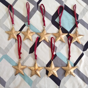 Golden <b>Star</b> Handmade Full Color Painted Eco-Friendly Modern Hanging Christmas Ornaments Iron <b>Decor</b> for Tree - Product Image 2