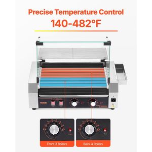 18-Hot Dog elettrico commerciale cucina Grill macchina 1050W con copertura per ristoranti occupati e camion di cibo - Product Image 3