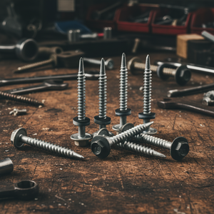 Tornillo Autoperforante de Cabeza Hexagonal Modelo PDC 12, Acero al Carbono Clase 4.8 6.8, Galvanizado/Cerámico, Rosca Gruesa, EPDM - Product Image 1