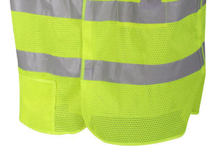 Polyester fabric 120 to 160 GSM breathable <b>utility</b> safety <b>vest</b> multi pockets reflective strips custom logo private label bulk pr - Product Image 5