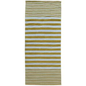 Alfombra Dhurrie tradicional de tejido plano en mezcla de lana y algodón de 2,5x6 pies, perfecta para pasillos o dormitorios compactos - Product Image 2