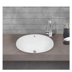 565x415x235mm wall mounted rectangular glossy white ceramic bathroom sink floating semi pedestal kit - Product Image 5