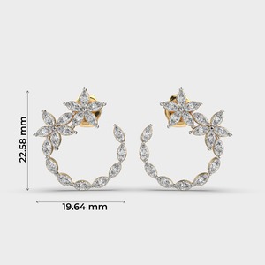 Pendientes de Diamantes con Corte Marquesa en Forma de Flor, Joyería de Lujo para Bodas de Mujer - Product Image 2