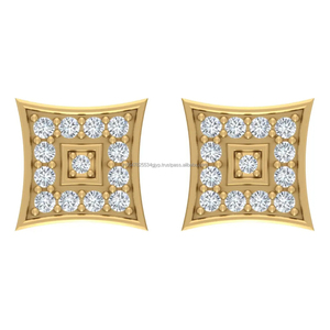 Luxury 14k Solid Gold Iced Screw Back Stud Fine Jewelry VVS Moissanite Diamond Crown Earrings for Women Cute Style - Product Image 5