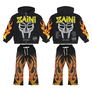 ชุดเซ็ตเสื้อผ้าสตรีทแวร์ผู้ชาย ZAINI ZI-031 สำหรับฤดูหนาว ผ้าฟลีซคอตตอนหนา 350 GSM พิมพ์ลายพัฟ พิมพ์สกรีน ปักลาย  แบบสั่งทำพิเศษ - Product Image 1